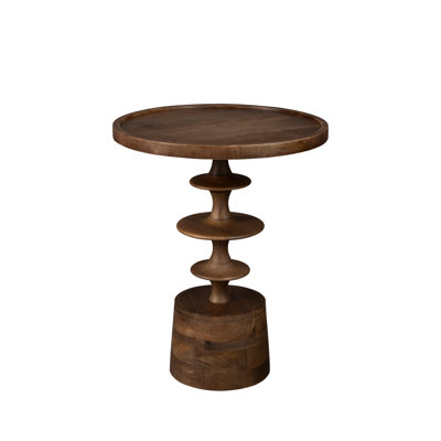 Solid Wood Pedestal End Table by Dutchbone