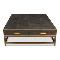Shagreen Gideon 4 Legs Coffee Table with Storage by Sarreid Ltd