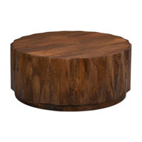 Denali Solid Wood Drum Coffee Table by Sarreid Ltd