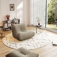 Fireside Chair Bean Bag Chair Lazy Floor Sofa, Armless Foam Sofa Lounger Tatami Recliner Sofa For Living Room Bedroom Dorm Office