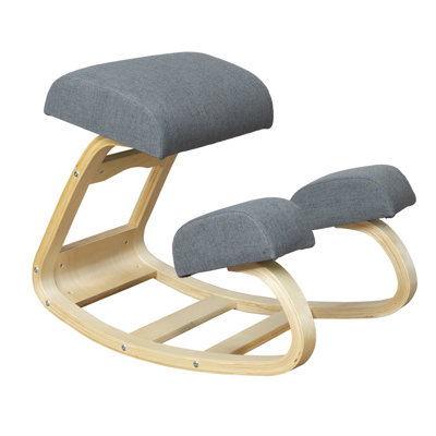 RRI Goods Ergonomic Kneeling Chair, Posture Support Comfortable Padded Office Desk Chair, Angled Rocking Stool & Balancing Seat, Natural Relief For Ne