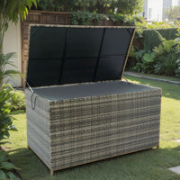 Weatherproof Patio Wicker Deck Storage Box 200 Gallon by ROKAWO