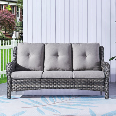 Tonry 75" Wide Outdoor Patio Sofa with Cushions