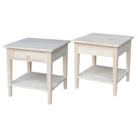 Tillar Solid Wood End Table with Storage by Rosecliff Heights