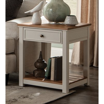Athulya 21" Wide Cottage Beach House Design Square End Table with 1 Drawer and 1 Open Shelf by Wade Logan
