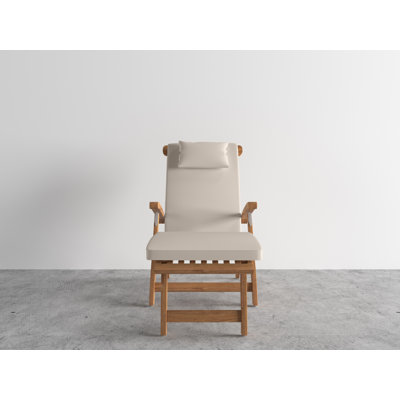 Cripe Anders Teak Outdoor Folding Lounge Deck Chair by Rosecliff Heights