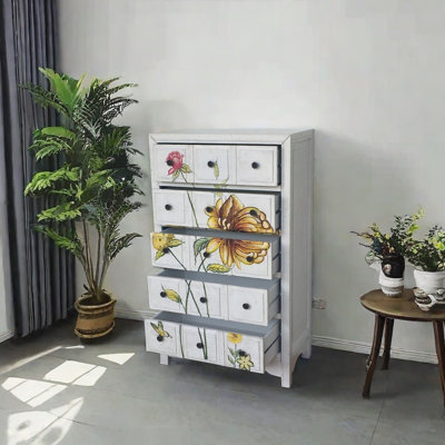Classic vintage painted five-drawer accent chest by Ruthber Solutions