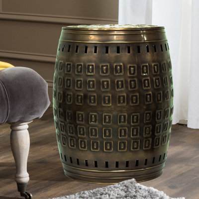 Multiple Purpose Hand Tooled Shaped 17" H x 11" W x 11" D Metal Stool by Saffron Fabs