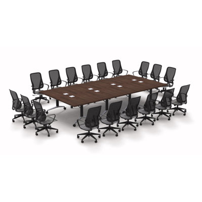 18 Person Fold Up Training Table and Chair Set with Casters by Team Tables