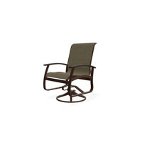 Belle Isle Sling Aluminum Frame Dining Height Swivel Rocker with Marine Grade Polymer Arm Accent by Telescope Casual