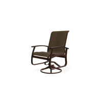 Belle Isle Sling Aluminum Frame Dining Height Swivel Rocker with Marine Grade Polymer Arm Accent by Telescope Casual