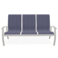 Belle Isle Sling Aluminum Frame 3-Seat Sofa with Marine Grade Polymer Arm Accent by Telescope Casual