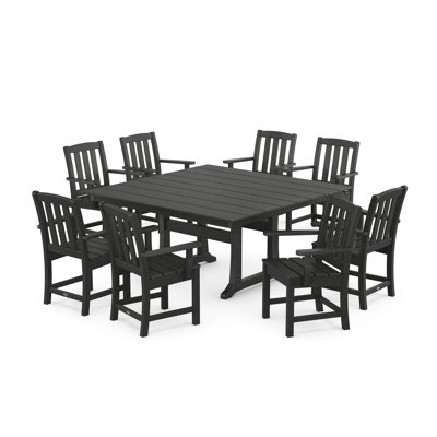 Cape Cod 9-Piece Square Farmhouse Dining Set with Trestle Legs