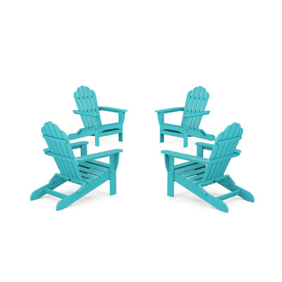 4-Piece Monterey Bay Folding Adirondack Chair Conversation Set by Trex Outdoor
