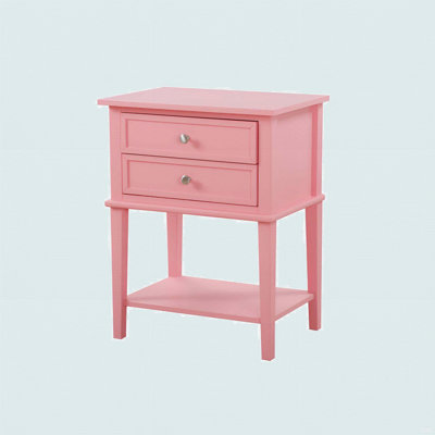 Contemporary Pink Nightstand With Open Shelf by SEIBAIHO