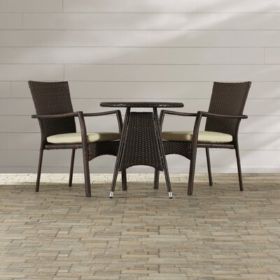 Arturas Round 2 - Person 26" Long Bistro Set with Cushions
