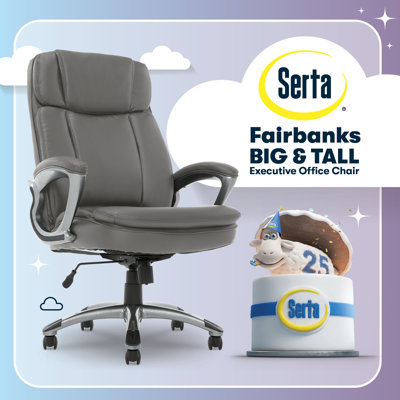 Serta Fairbanks Big and Tall High Back Executive Office and Gaming Chair with Layered Body Pillows by Serta