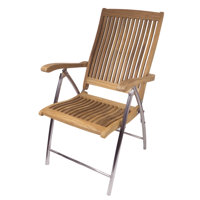 Folding 6-Position Reclining Deck Chair by SeaTeak