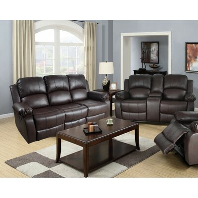 Clarine 2 Piece Faux Leather Reclining Living Room Set