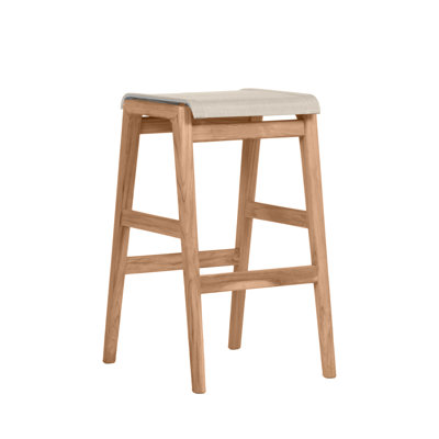 Coast Teak Sling Outdoor Backless Bar Stool 30 in. by Summer Classics