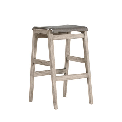 Coast Teak Sling Outdoor Backless Bar Stool 30 in. by Summer Classics