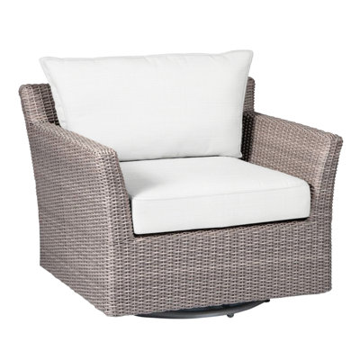 Club Woven N-Dura Resin Wicker Outdoor Swivel Glider Chair by Summer Classics