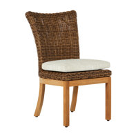 Montauk N-Dura Resin Wicker Teak Outdoor Side Chair by Summer Classics