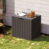32 Gallon Deck Box Weatherproof Resin Lockable Outdoor Storage for Secure Package Deliveries and Indoor Storage in Garden or Patio, Backyard by Smugdesk.com