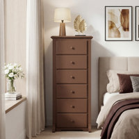 Tall 6-Drawer Storage Dresser, Chest of Drawers for Bedroom & Living Room with Ample Storage by Latitude Run