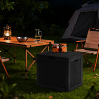 31 Gallon Durable Water Resistant Lockable Outdoor Deck Box Ideal For Garden Patio Furniture and Supplies by Smugdesk.com