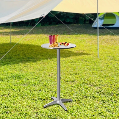 Round Aluminum Indoor-Outdoor Bar Height Table by SUNYOU