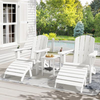 Dalson 5-Piece Plastic Adirondack Chair with Side Table and Ottomans by Winston Porter