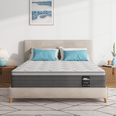 14 Inch Hybrid Memory Foam Mattress With Fiberglass Free For Cooler Sleep Supportive & Pressure Relief, Medium Firm by Serweet