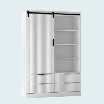 Tall Bedroom Armoire Wardrobe Cabinet With Hanging Rod by Siscar Lands