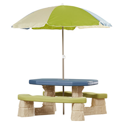 Step2 Naturally Playful Kids Rectangle Picnic Table with Umbrella by Step2