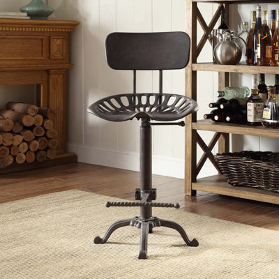 Delaney Adjustable Height Tractor Seat Bar Stool by 17 Stories