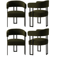 Haskett Upholstered Dining Armchair with metal legs by Orren Ellis