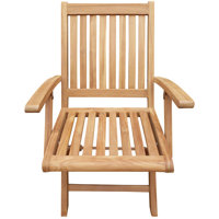 Kristopher Folding Teak Patio Dining Chair by Highland Dunes