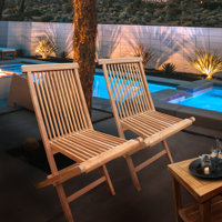 Cosner Teak Patio Dining Side Chair by Highland Dunes
