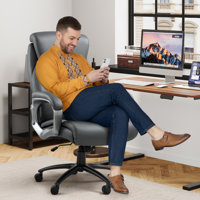 Big And Tall Office Chair, Back Vibration Massage Office Chair With 6 Vibration Points & Heat For Heavy People 500Lbs, Wide Seat Comfortable Executive by Suvivityse