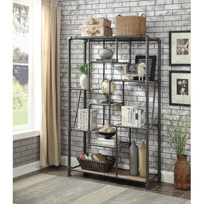 Eadie 74.75"H Metal Geometric Bookcase by 17 Stories