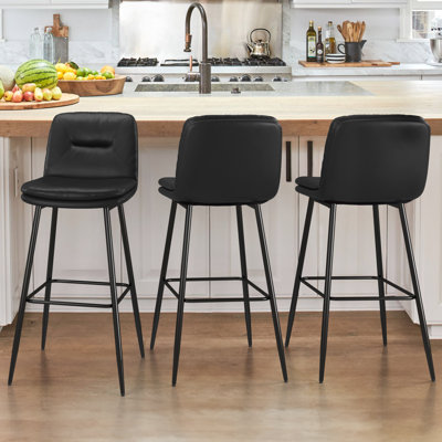 Pelayo Upholstered Leather Bar & Counter Stool by Trent Austin Design