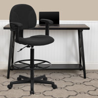 Commercial Adjustable Height Drafting Chair with Adjustable Foot Ring by Flash Furniture
