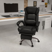 High Back Black Reclining Swivel with Outer Lumbar Cushion and Arms Ergonomic Executive Chair by Flash Furniture