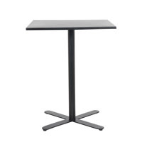 24" Square Metal Outdoor Dining Tablefrosted Black Coated Stand by Taiga Furnishings