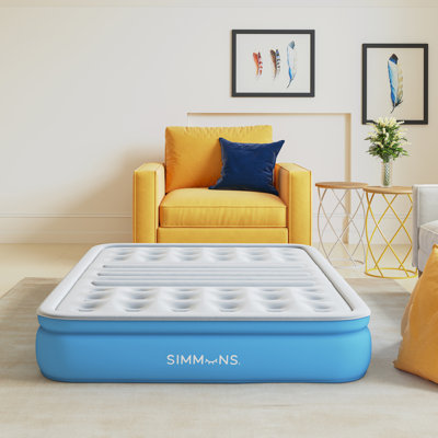 Simmons Lumbar Firm, 12" Tri-Zone Inflatable Air Mattress with Built-In Pump & Extra Lumbar Support by Simmons