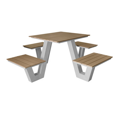 Vienna Square 4 - Person 36" Long Picnic Table by DecoScape