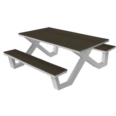 Vienna Rectangular 6 - Person 72" Long Picnic Table