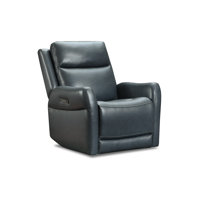 Frances Leather Power Swivel Glider
