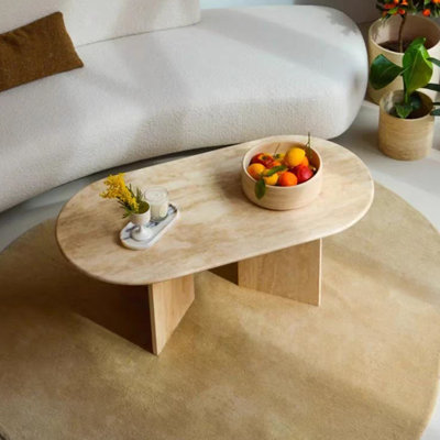 Wabi-sabi Wind Tunnel stone vintage coffee table by Trentastic Trails